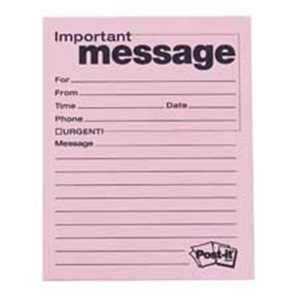 3M Commercial 3M MMM7662 Telephone Message Pad- in.Important Message- 4in.x5- Pink MMM7662